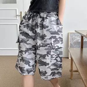 여성여름팬츠 여성 카고 반바지 여름 편한 허리끈 캐주얼 밴딩