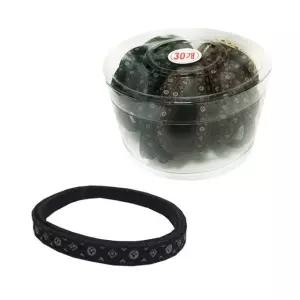 다이아 기본 납작고무줄 30P 코사지통 머리끈헤어밴드