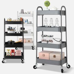 로크 4단 이동식트롤리 수납선반 카드 웨건 트레이 이동선반
