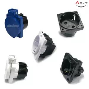 ADIT 방우형 방우1구 IP54 방수 매입 취부형 판넬 고정용 고급형 렉용 220V 1구 접지형 콘센트 인넷 파워소켓 전원소켓