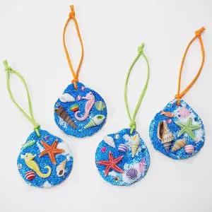 [보리보리/맘아트]맘아트 DIY 바다 키링 4개 만들기 키트 여름만들기 클레이 공예