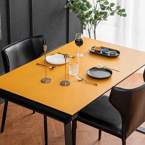 가죽 식탁매트 방수 식탁보 테이블보  (무지양면)네이비+옐로우