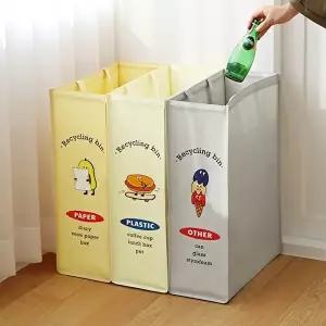 [네이쳐리빙]뉴트로 슬림 대용량 반전매력 재활용 분리수거함3P