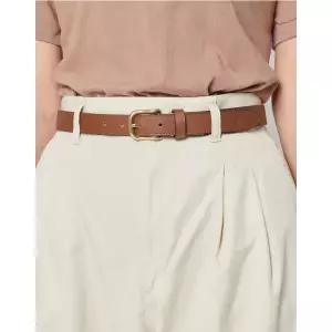 [롯데백화점]닥스 액세서리 [선물포장/쇼핑백동봉]브라운 가죽 슬림 버클 여성벨트 DBBE2F742