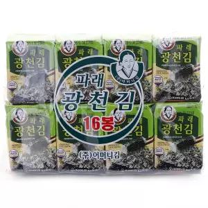 광천어머니김 16단 파래 도시락김 4g X 16봉 2개입 총 32봉 전장김 식탁김 돌자반 김밥김 김자반
