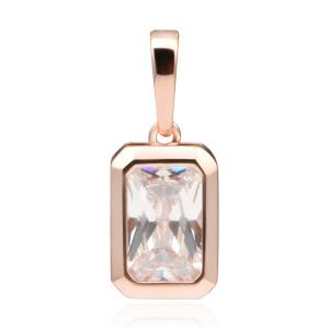 14K 사각 큐빅 팬던트 gold 스퀘어 체인별도 여성 데일리 목걸이