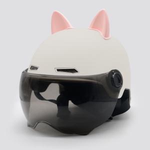 고양이 오토바이 하프 헬멧