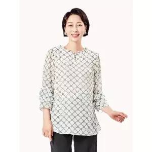 [마담엘레강스] 하트 체인 소매 삼단 프릴 쉬폰 블라우스 K231BL09