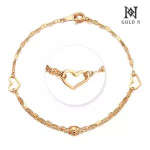 14K 더블하트링 두줄 팔찌 RG