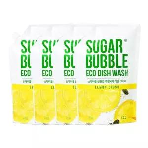 슈가버블 친환경 에코 주방세제 레몬크러쉬 1.2L x4