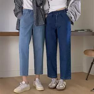 핫핑 [편안함/밴딩청바지] 마일리 밴딩 다트 보이핏 데님팬츠