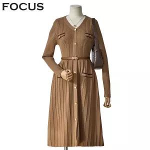 [롯데백화점]포커스 브이넥 벨트 니트원피스_FW3J7OP0168