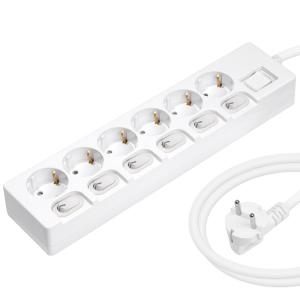 뉴잇 16A 개별 스위치 멀티탭 6구, 1.5m, 1개