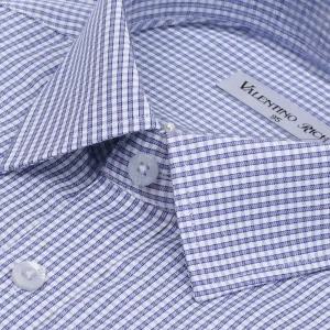 남자체크셔츠 남자빅사이즈셔츠 긴팔 봄 소라색 정장와이셔츠