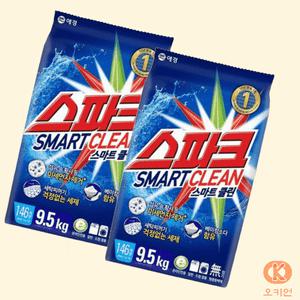 애경 세탁세제 스파크 9.5kg 2개 세제 하이타이