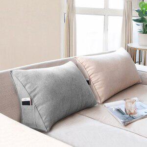 몽트노블 침대 등받이 삼각 허리 쿠션 솜 포함