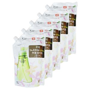 애경 순샘 버블 올리브 거품형 주방세제 1L 5개 설거지