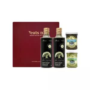 [롯데백화점]잇츠앤 더블 움알자나L 올리브오일 알베 올리브절임 바질페스토 4종 선물세트