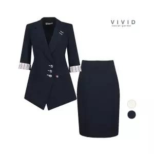 [하프클럽/비비드시크릿가너]SET 여성 뉴잇츠 소매배색 여름정장 자켓 스커