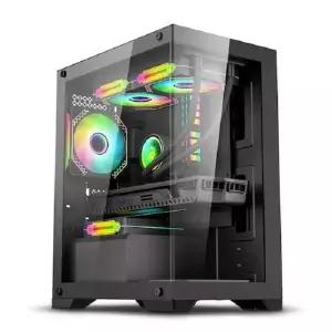 [에스투씨엔아이]ANIX ICE CUBE 강화유리 블랙 (미니타워)