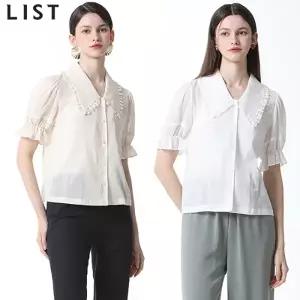 [리스트(LIST)] 레이스 와이드 카라 블라우스