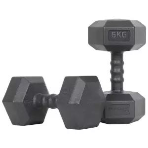 [아이워너] 맨즈 육각 아령 6kg 2개 세트 덤벨 헬스