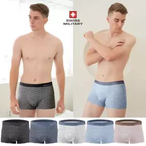 스위스밀리터리 모달 스트라이프 심리스 남자팬티 4장세트