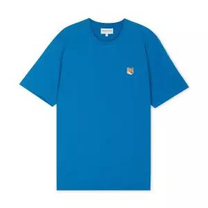 [메종키츠네] 남성 폭스 헤드 에나멜 블루 반팔티 LM00104KJ0008 P451