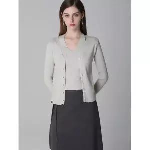 [하프클럽/모리모리스]페던코 니트 나시 가디건 세트