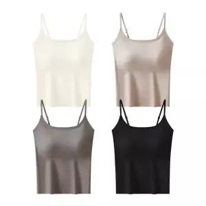 슬림 심리스 브라캡 끈나시 민소매 브라탑 여성 내의 런닝