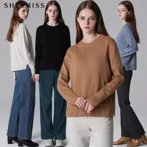 [쉬즈미스][쉬즈미스(SHESMISS)] 울 블렌드 라운드넥 니트 (택가격168000원)