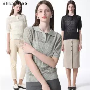 [쉬즈미스][쉬즈미스(SHESMISS)] 메쉬 반팔 니트 (택가격 148000원)