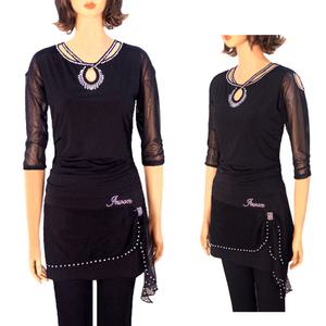 국산 애플 7부 홀티 상하 댄스복세트 에어로빅복 라인 스포츠 밸리 댄스복 행사복 공연복 무대복 단체복 셋트