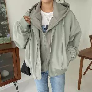 [시크릿라벨] 투웨이지퍼후드항공점퍼