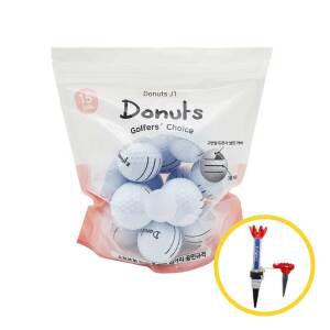 도너츠 J1 2피스 삼선 퍼팅라인 골프공 15구