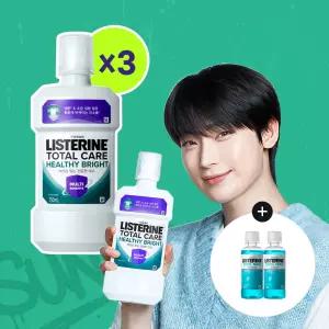 리스테린 헬씨 브라이트 750ml, 3개 + 증정(쿨민트 100ml, 2개)