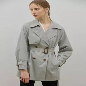 [쉬즈미스][쉬즈미스] 코튼 블렌드 베이직 하프 트렌치 코트