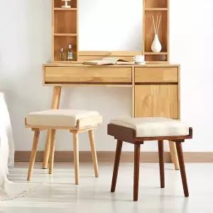 [나인홈가구]제인 원목 화장대 의자 스툴 사이드 테이블 2colors