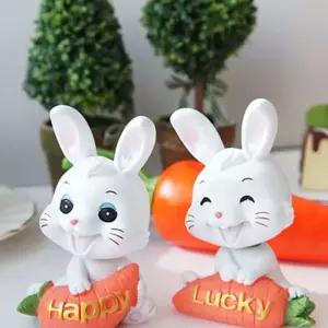 행복한 당근 토끼 2P세트 미니어처 앉은인형 장식인형