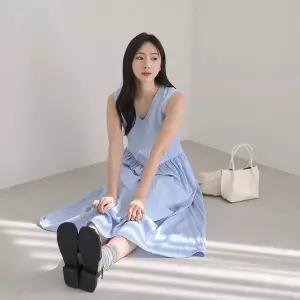 [공구우먼] [제작] [2가지기장] 프리네 브이넥 셔링 숏앤롱 원피스 80504 빅사이즈여성의류