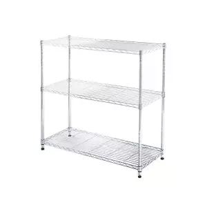 [리빙코아]강철 철제선반 산업용 25파이 메탈랙 메탈선반 철제앵글 900 3단