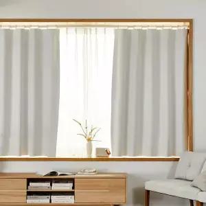 [모던하우스] 슬리피 100%암막 핀타입 반창문커튼 140x160 화이트 2p