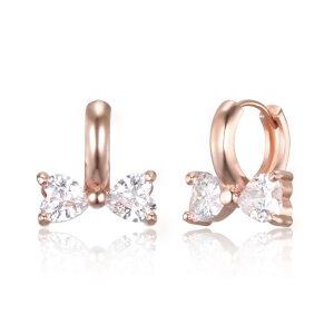 [끄란느] 14K GF 하트 리본 원터치 귀걸이 C24EGF218