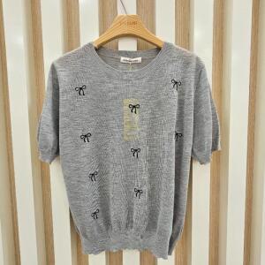 나인스텝 HC11 자수리본니트티셔츠  n24nw4226