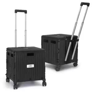 클리나 덮개일체형 4바퀴 접이식 폴딩카트 핸드카트 쇼핑카트 블랙