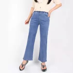 엔케이아울렛 B-여성쿨스판밴딩청바지 여자 여름용 시원한 일자 와이드 데님팬츠