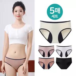 (30%즉시할인) 기획 배색순면 위생 (5매세트) 여성팬티 위생 면팬티