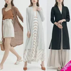 [홈쇼핑방송/르오트(LeOT)] 우아한썸머 린넨 블랜디드 로브 가디건 (3종택일)-사이즈 55~88까지