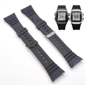 남성용 스포츠 방수 실리콘 팔찌 카시오 3239 W-96H-1A 2A 9A 전자 시계 전용 스트랩 블랙 시계 밴드