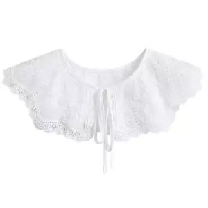 [하프클럽/]레이스 라운드 리본 페이크카라 이너 블라우스